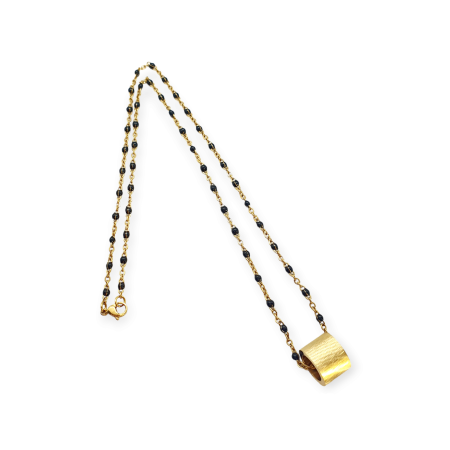 necklace steel gold beads chain and washer